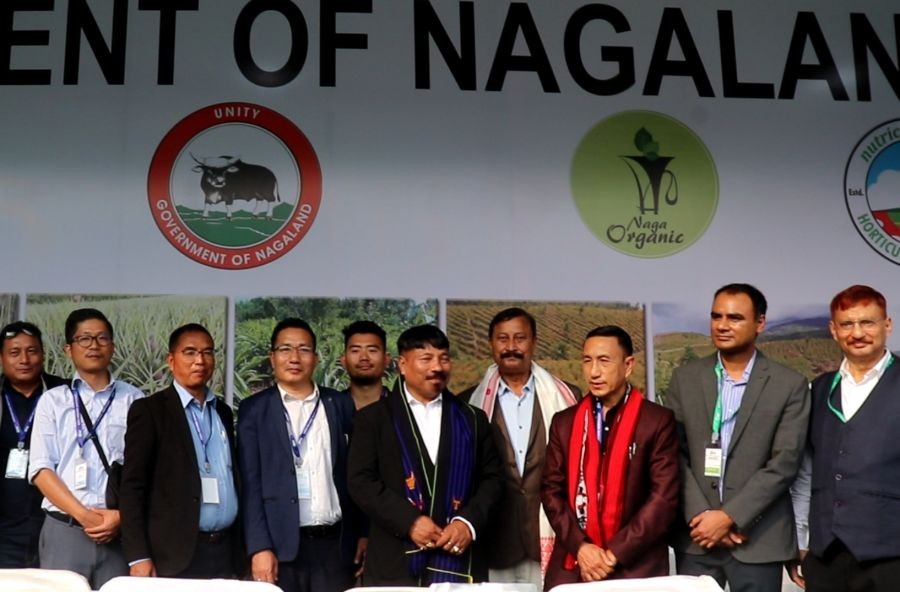 Minister of Agriculture and Horticulture Atul Borah with Additional Director Jacob Yanthan and other department officials from Assam and Nagaland.